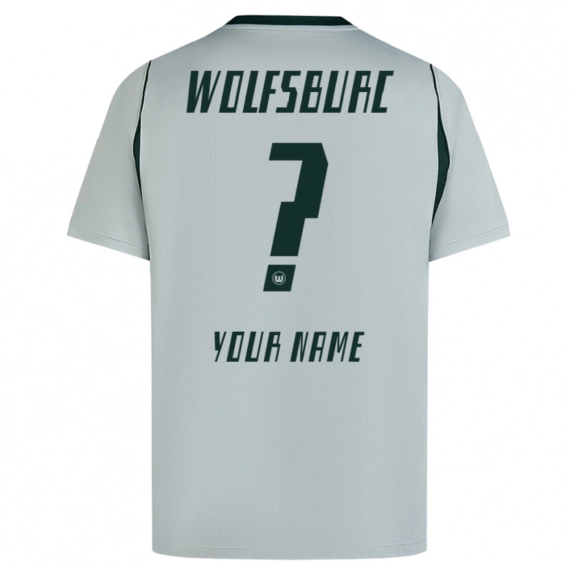 Danxen Enfant Maillot Votre Nom #0 Gris Vert Tenues Extérieur 2026/27 T-Shirt