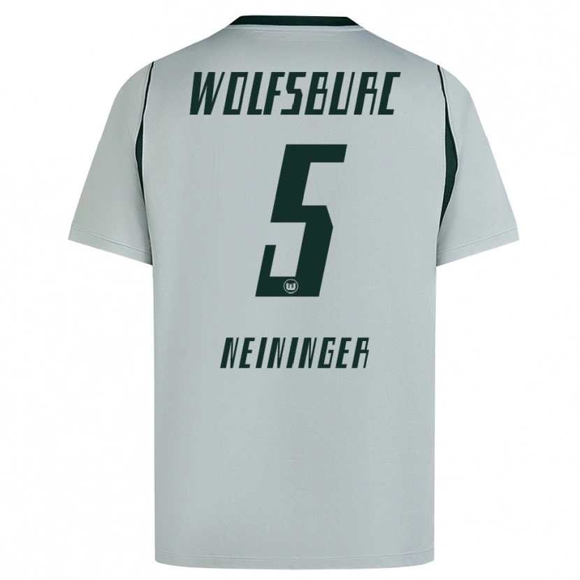 Danxen Enfant Maillot Tim Neininger #5 Gris Vert Tenues Extérieur 2026/27 T-Shirt