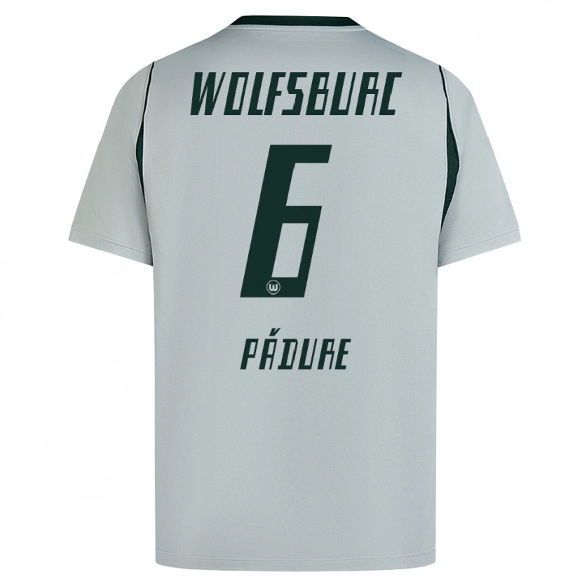 Danxen Enfant Maillot Matei Pădure #6 Gris Vert Tenues Extérieur 2026/27 T-Shirt