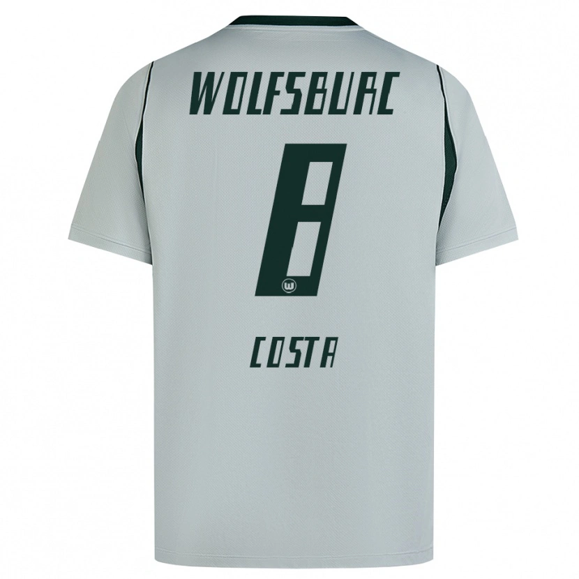 Danxen Enfant Maillot Jesse Costa #8 Gris Vert Tenues Extérieur 2026/27 T-Shirt
