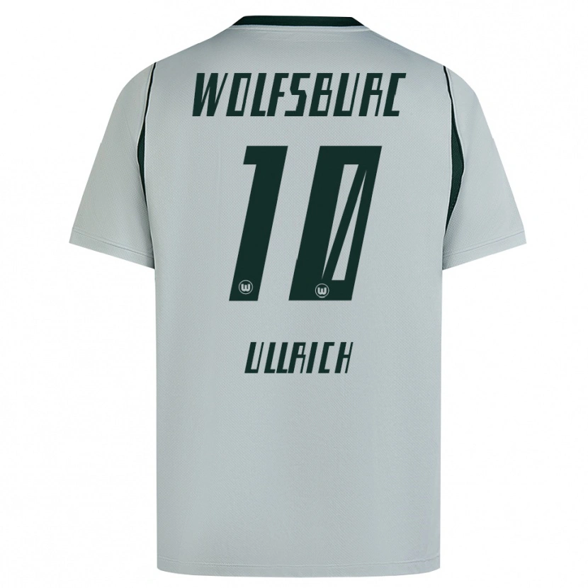 Danxen Enfant Maillot Pepe Ullrich #10 Gris Vert Tenues Extérieur 2026/27 T-Shirt