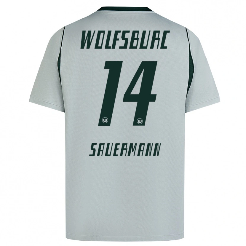 Danxen Enfant Maillot Carlos Sauermann #14 Gris Vert Tenues Extérieur 2026/27 T-Shirt