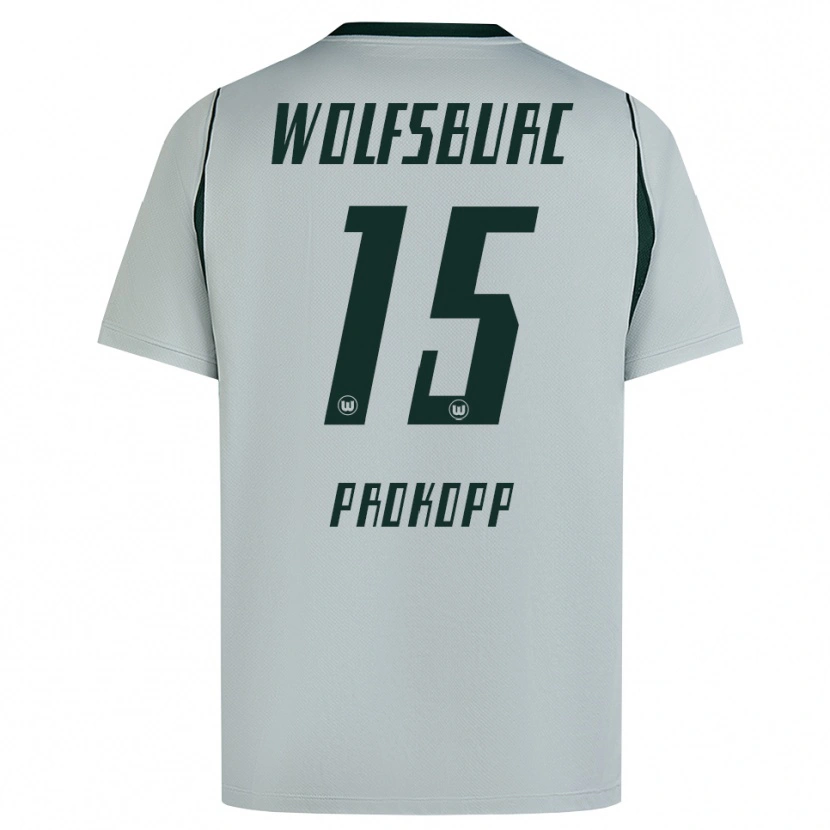 Danxen Enfant Maillot Oskar Prokopp #15 Gris Vert Tenues Extérieur 2026/27 T-Shirt