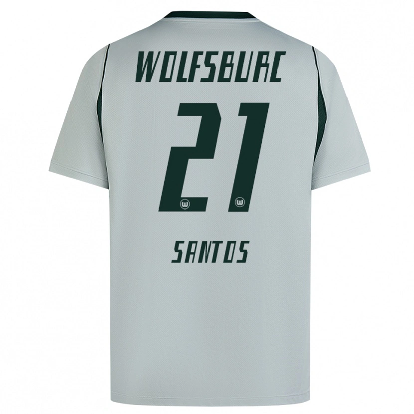 Danxen Enfant Maillot Leonardo Santos #21 Gris Vert Tenues Extérieur 2026/27 T-Shirt