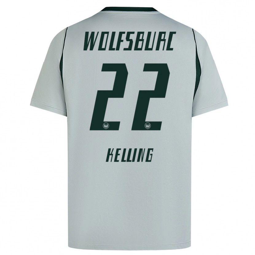 Danxen Enfant Maillot Lenny Kelling #22 Gris Vert Tenues Extérieur 2026/27 T-Shirt