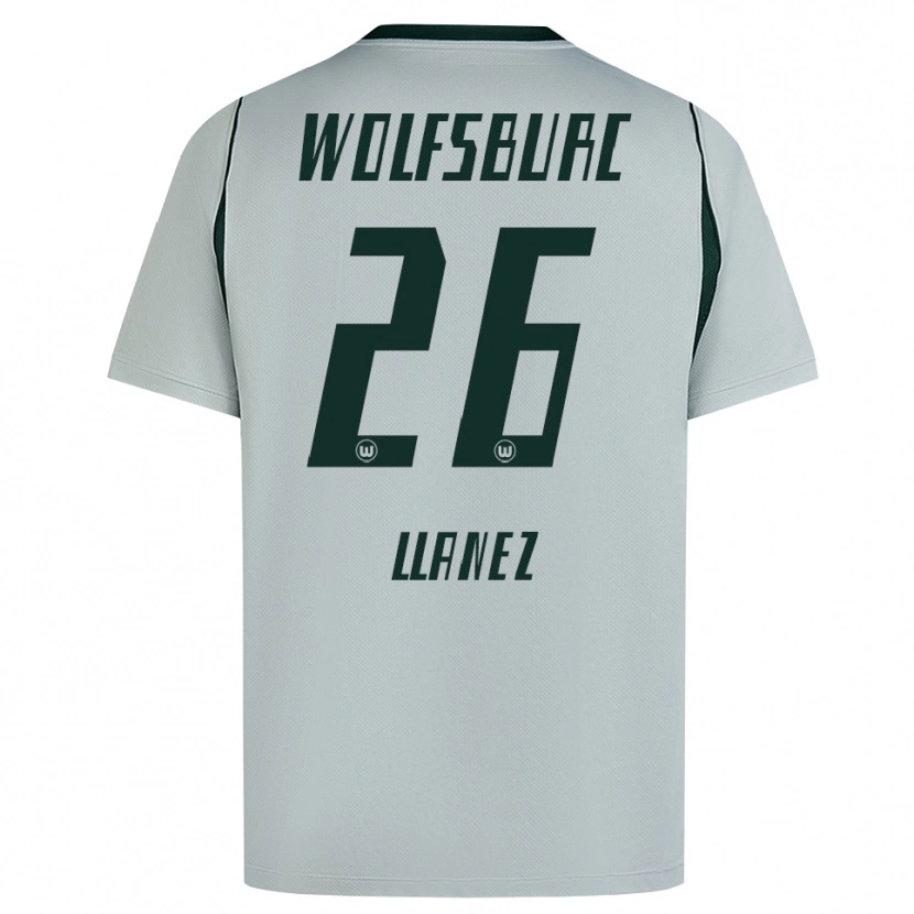 Danxen Enfant Maillot Ulysses Llanez #26 Gris Vert Tenues Extérieur 2026/27 T-Shirt