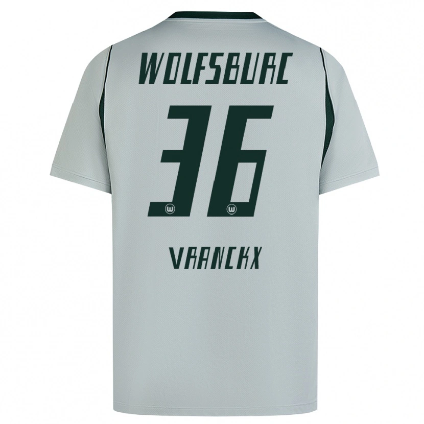 Danxen Enfant Maillot Aster Vranckx #36 Gris Vert Tenues Extérieur 2026/27 T-Shirt