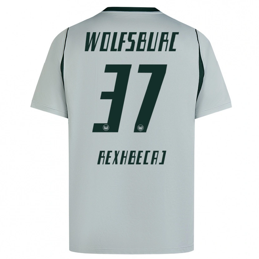 Danxen Enfant Maillot Elvis Rexhbecaj #37 Gris Vert Tenues Extérieur 2026/27 T-Shirt
