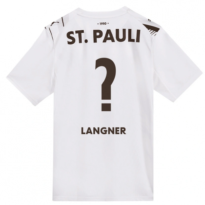 Danxen Enfant Maillot Claas Langner #0 Café Blanc Rouge Tenues Extérieur 2026/27 T-Shirt