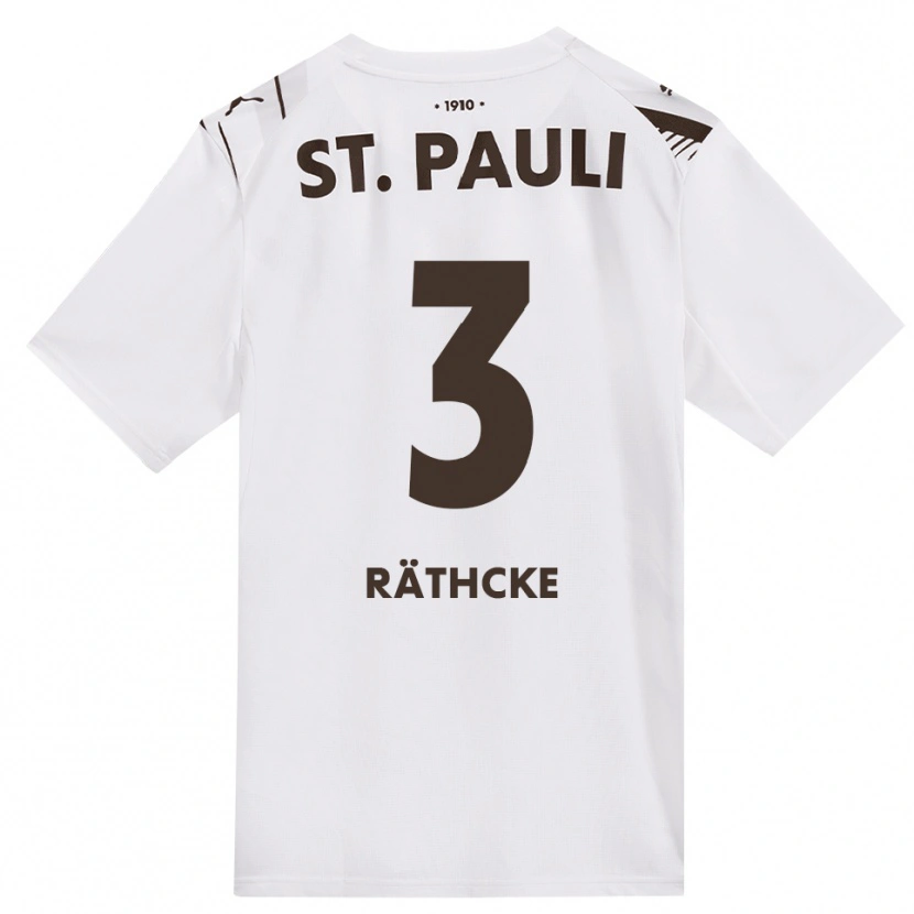 Danxen Enfant Maillot Ole Räthcke #3 Café Blanc Rouge Tenues Extérieur 2026/27 T-Shirt
