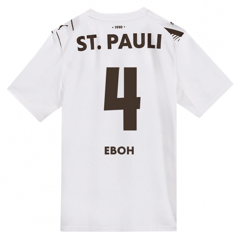Danxen Enfant Maillot Emmanuel Eboh #4 Café Blanc Rouge Tenues Extérieur 2026/27 T-Shirt