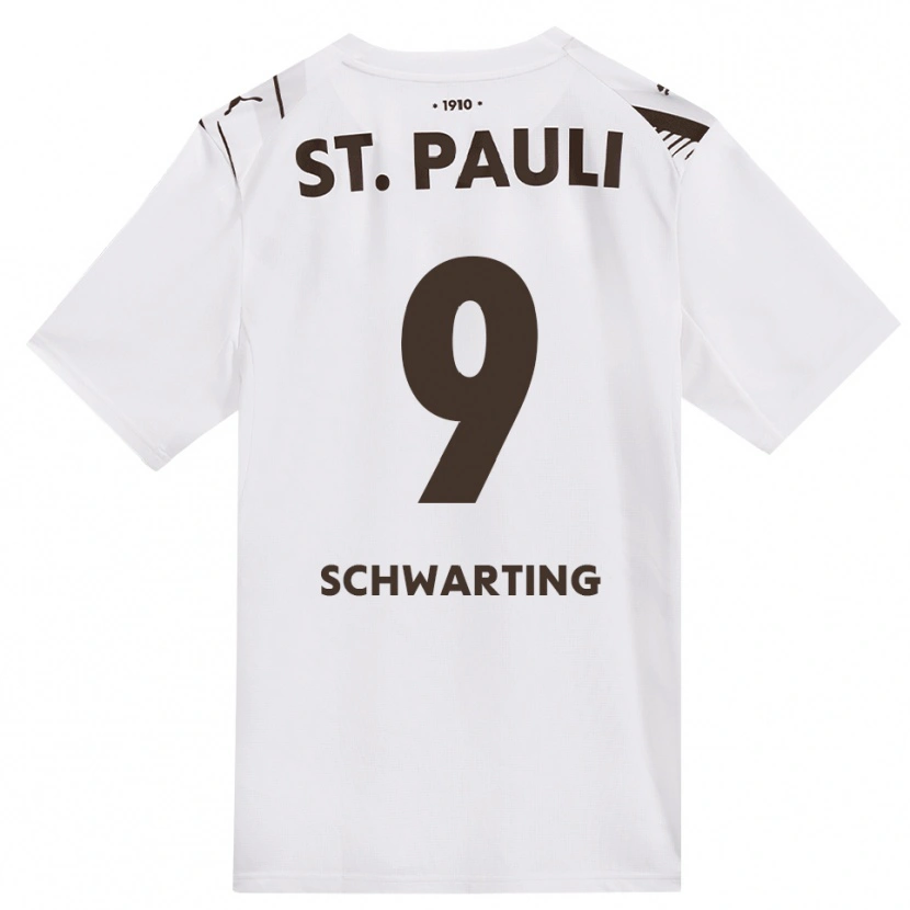 Danxen Enfant Maillot Dominik Schwarting #9 Café Blanc Rouge Tenues Extérieur 2026/27 T-Shirt