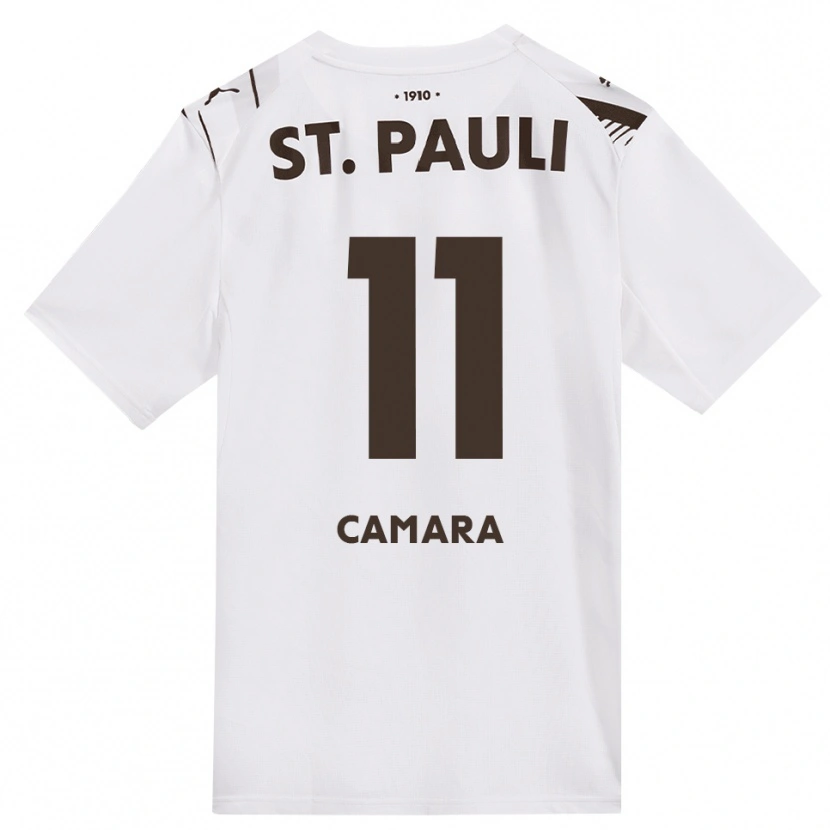 Danxen Enfant Maillot Ibrahima Camara #11 Café Blanc Rouge Tenues Extérieur 2026/27 T-Shirt