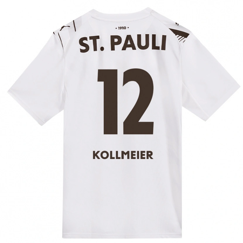 Danxen Enfant Maillot Anton Kollmeier #12 Café Blanc Rouge Tenues Extérieur 2026/27 T-Shirt