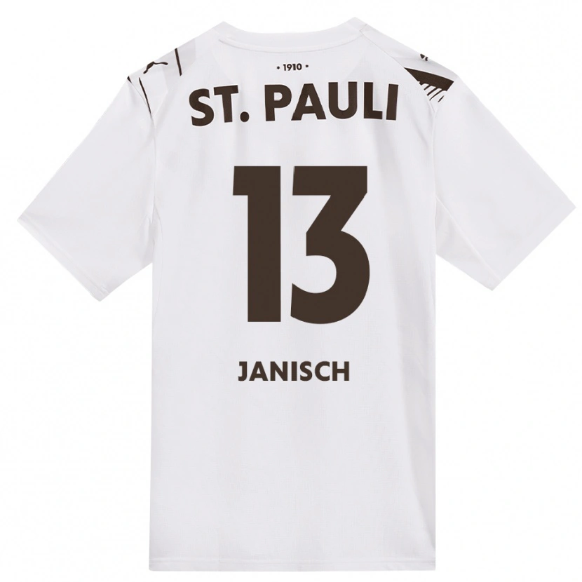 Danxen Enfant Maillot August Janisch #13 Café Blanc Rouge Tenues Extérieur 2026/27 T-Shirt
