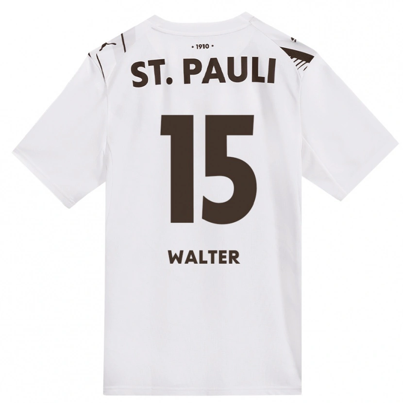 Danxen Enfant Maillot Marcel Walter #15 Café Blanc Rouge Tenues Extérieur 2026/27 T-Shirt