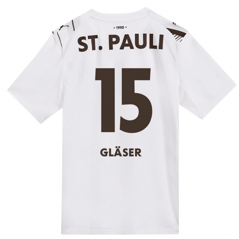 Danxen Enfant Maillot Julian Gläser #15 Café Blanc Rouge Tenues Extérieur 2026/27 T-Shirt
