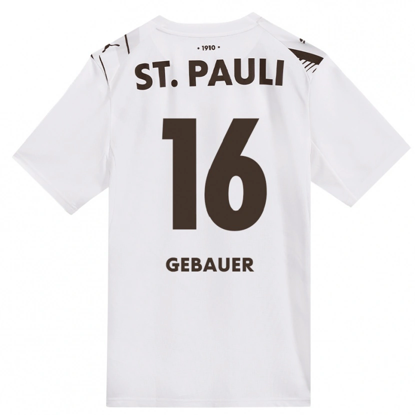 Danxen Enfant Maillot Florian Gebauer #16 Café Blanc Rouge Tenues Extérieur 2026/27 T-Shirt