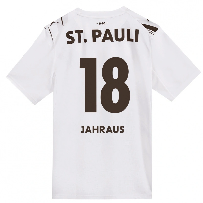 Danxen Enfant Maillot Luis Jahraus #18 Café Blanc Rouge Tenues Extérieur 2026/27 T-Shirt