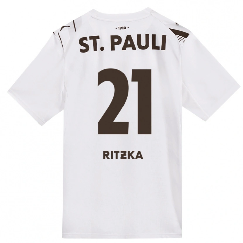 Danxen Enfant Maillot Lars Ritzka #21 Café Blanc Rouge Tenues Extérieur 2026/27 T-Shirt