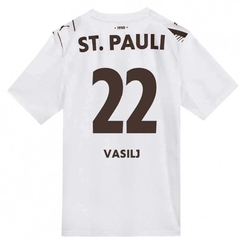 Danxen Enfant Maillot Nikola Vasilj #22 Café Blanc Rouge Tenues Extérieur 2026/27 T-Shirt