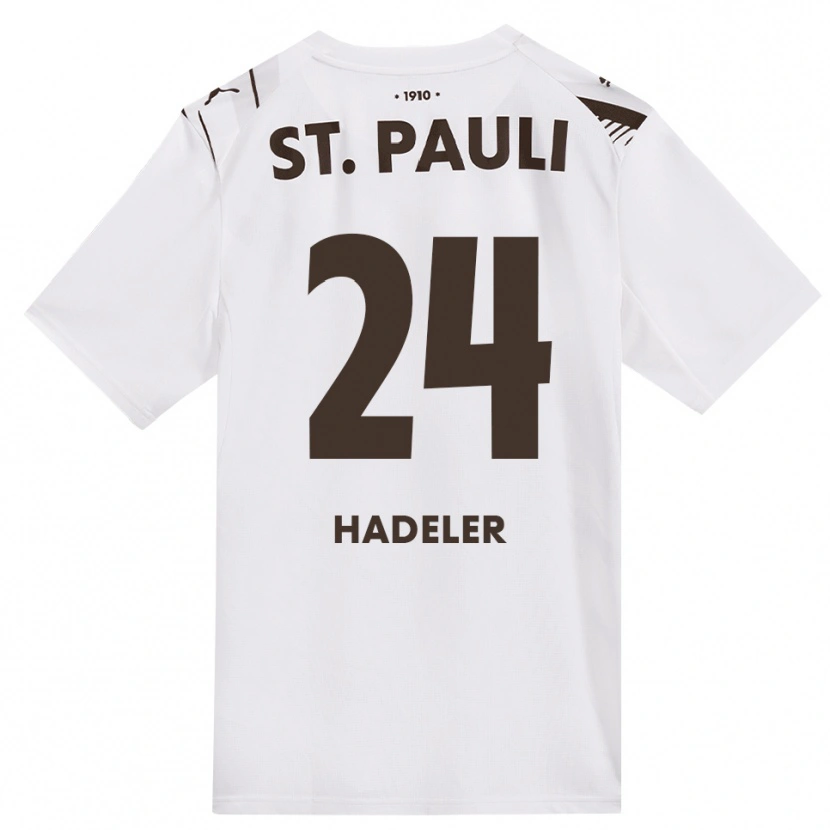 Danxen Enfant Maillot Jonathan Hadeler #24 Café Blanc Rouge Tenues Extérieur 2026/27 T-Shirt