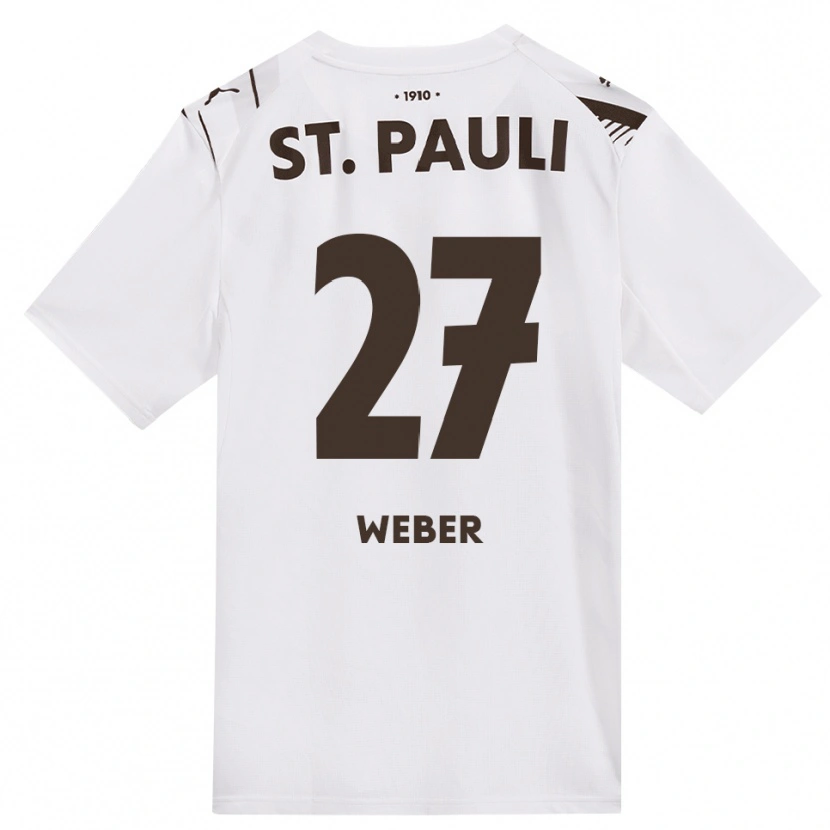 Danxen Enfant Maillot Hugo Weber #27 Café Blanc Rouge Tenues Extérieur 2026/27 T-Shirt