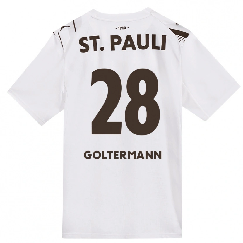 Danxen Enfant Maillot Max Goltermann #28 Café Blanc Rouge Tenues Extérieur 2026/27 T-Shirt