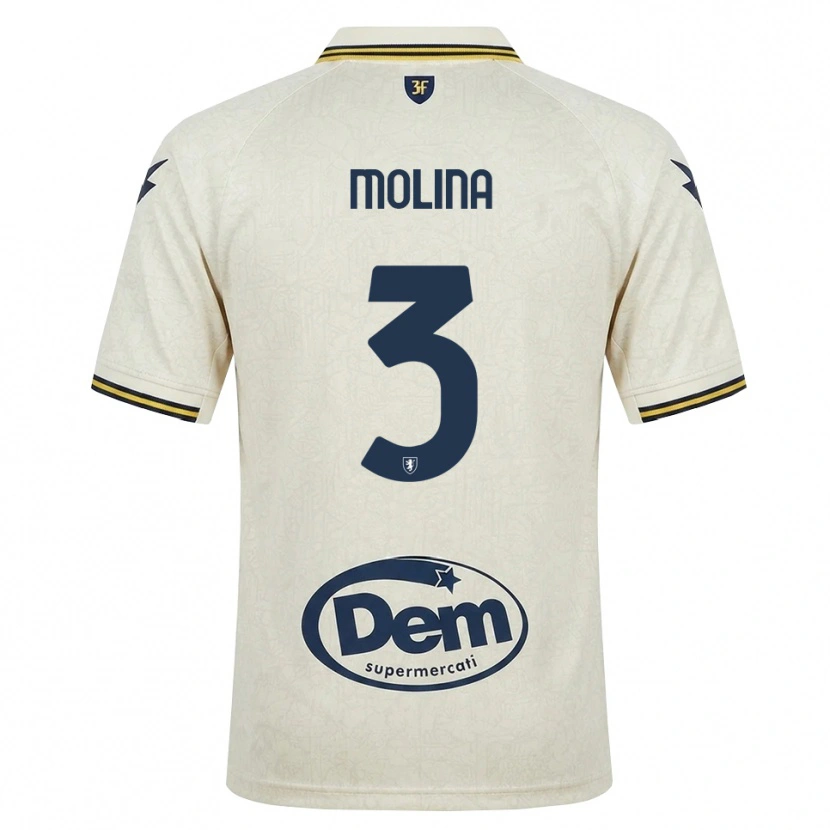 Danxen Enfant Maillot Francesco Molina #3 Vieux Dentelle Jaune Noir Tenues Extérieur 2026/27 T-Shirt