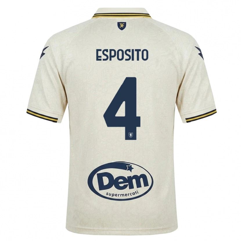 Danxen Enfant Maillot Valerio Esposito #4 Vieux Dentelle Jaune Noir Tenues Extérieur 2026/27 T-Shirt