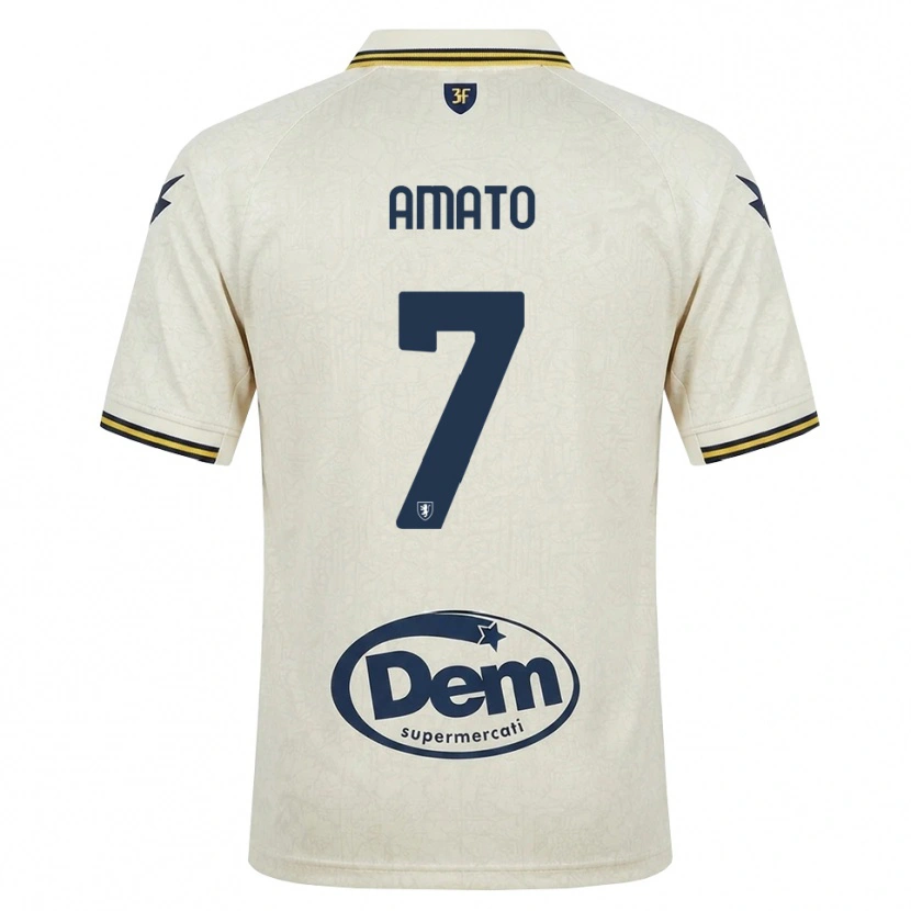 Danxen Enfant Maillot Leonardo Amato #7 Vieux Dentelle Jaune Noir Tenues Extérieur 2026/27 T-Shirt