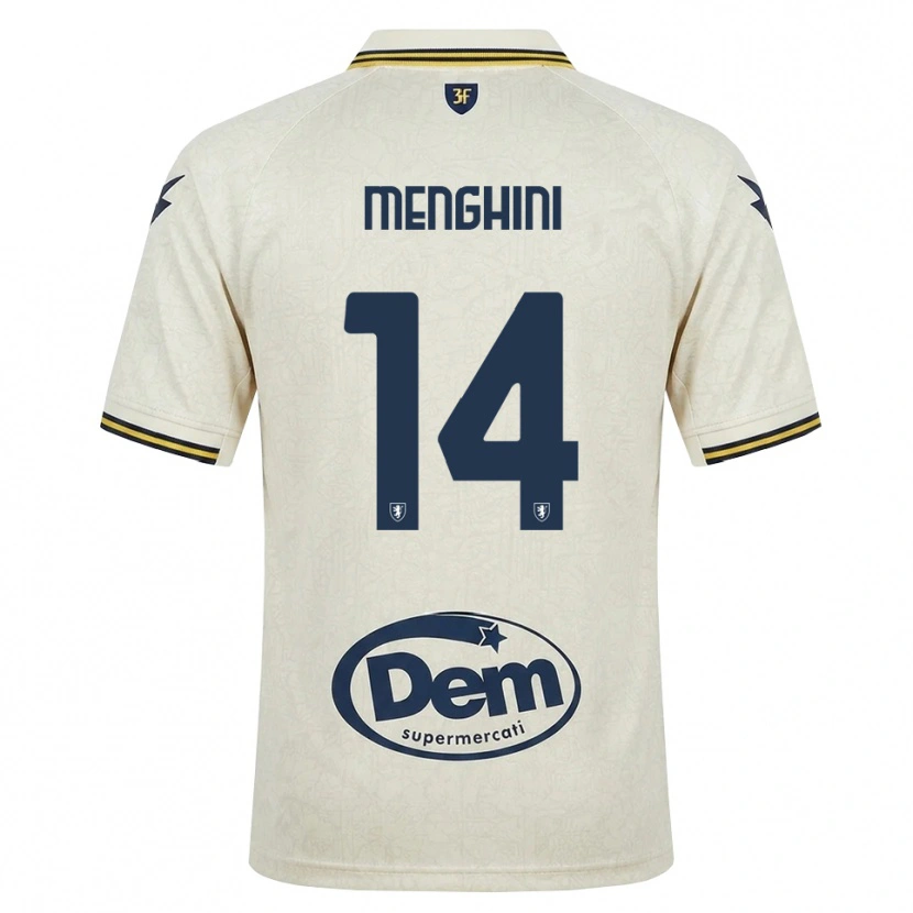 Danxen Enfant Maillot Lorenzo Menghini #14 Vieux Dentelle Jaune Noir Tenues Extérieur 2026/27 T-Shirt