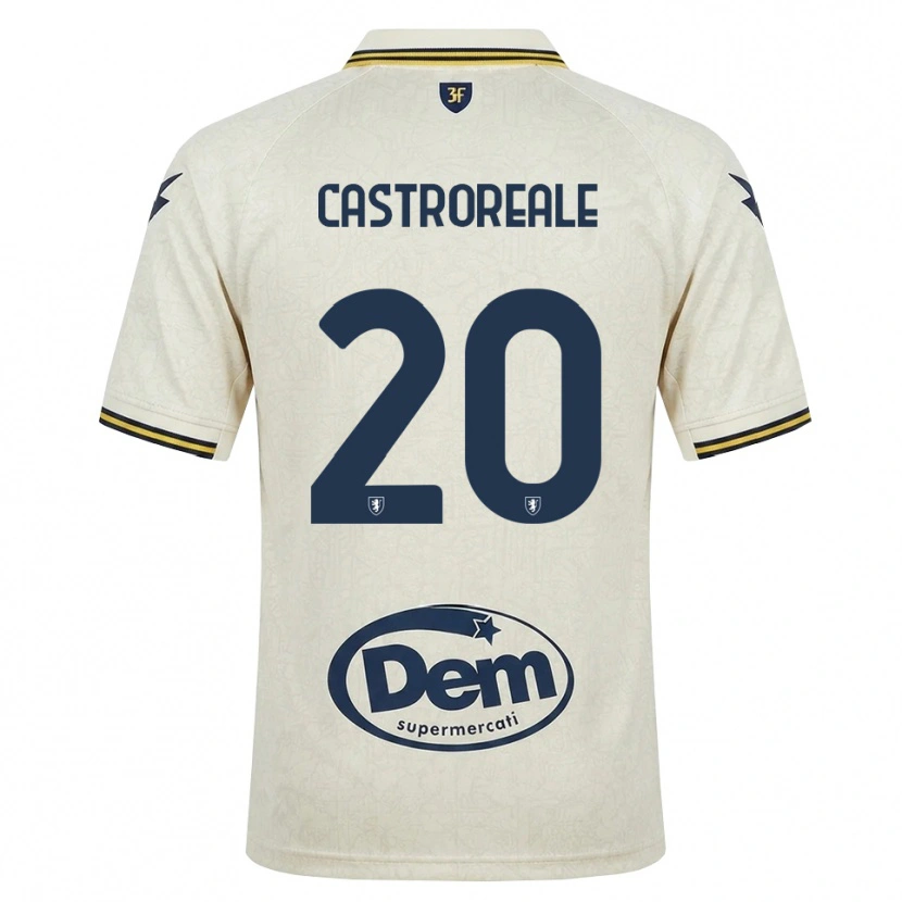 Danxen Enfant Maillot Alessandro Castroreale #20 Vieux Dentelle Jaune Noir Tenues Extérieur 2026/27 T-Shirt