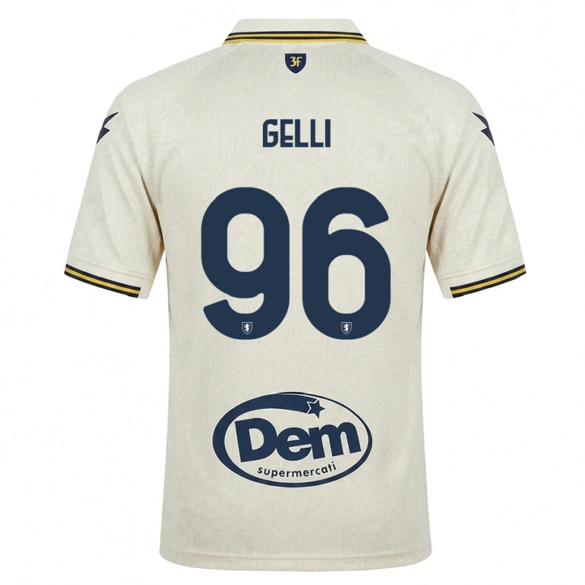 Danxen Enfant Maillot Francesco Gelli #96 Vieux Dentelle Jaune Noir Tenues Extérieur 2026/27 T-Shirt