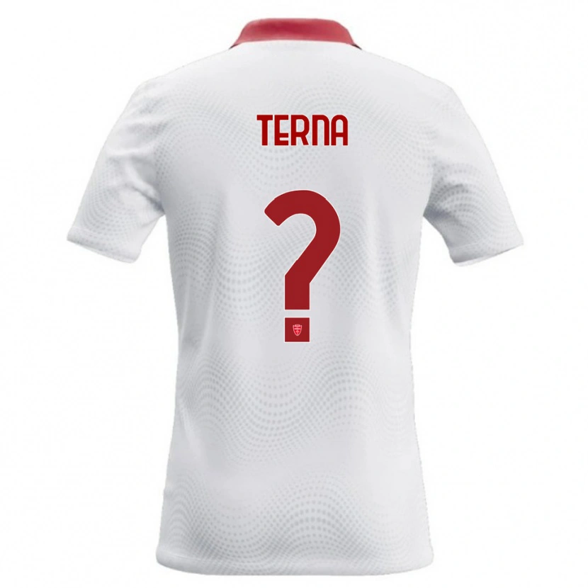 Danxen Enfant Maillot Alessandro Terna #0 Blanc Rouge Tenues Extérieur 2026/27 T-Shirt