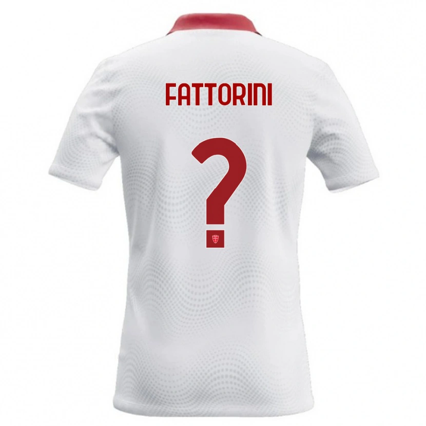 Danxen Enfant Maillot Diego Fattorini #0 Blanc Rouge Tenues Extérieur 2026/27 T-Shirt