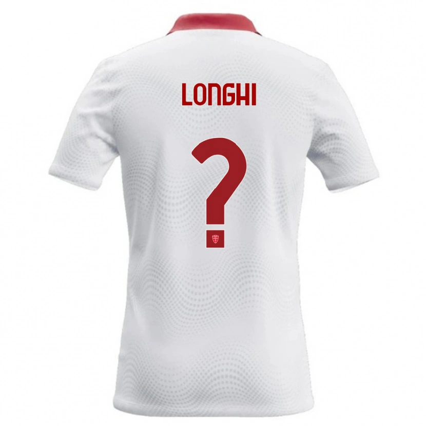 Danxen Enfant Maillot Simone Longhi #0 Blanc Rouge Tenues Extérieur 2026/27 T-Shirt