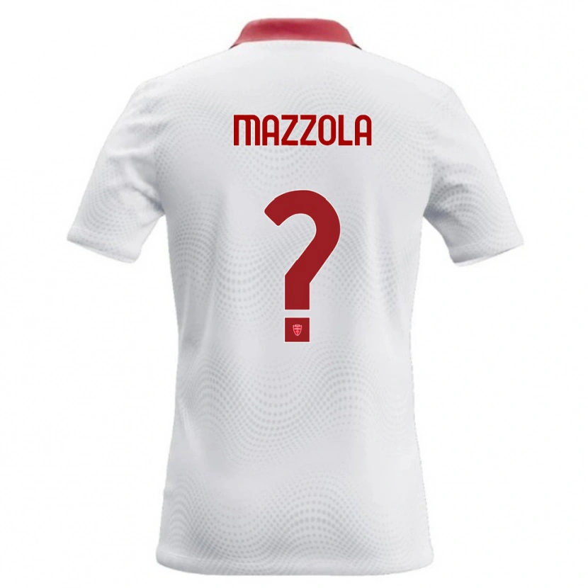 Danxen Enfant Maillot Emanuele Mazzola #0 Blanc Rouge Tenues Extérieur 2026/27 T-Shirt