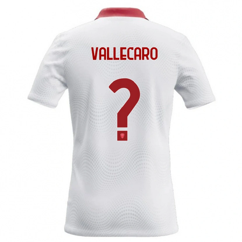 Danxen Enfant Maillot Christian Vallecaro #0 Blanc Rouge Tenues Extérieur 2026/27 T-Shirt