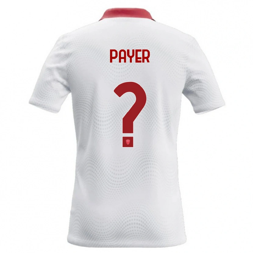 Danxen Enfant Maillot Leonardo Payer #0 Blanc Rouge Tenues Extérieur 2026/27 T-Shirt