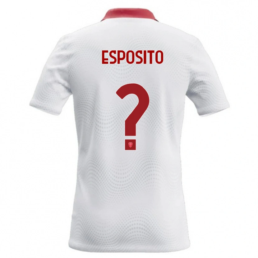 Danxen Enfant Maillot Marco Esposito #0 Blanc Rouge Tenues Extérieur 2026/27 T-Shirt