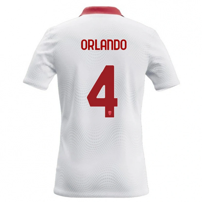 Danxen Enfant Maillot Andrea Orlando #4 Blanc Rouge Tenues Extérieur 2026/27 T-Shirt