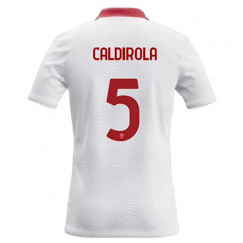 Danxen Enfant Maillot Luca Caldirola #5 Blanc Rouge Tenues Extérieur 2026/27 T-Shirt