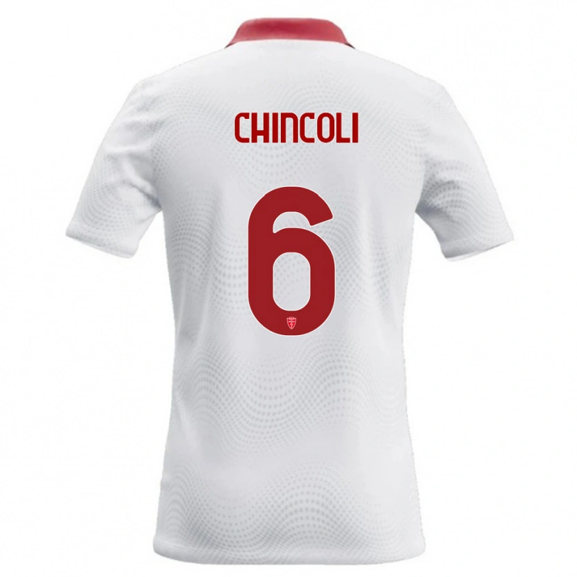 Danxen Enfant Maillot Lorenzo Chincoli #6 Blanc Rouge Tenues Extérieur 2026/27 T-Shirt