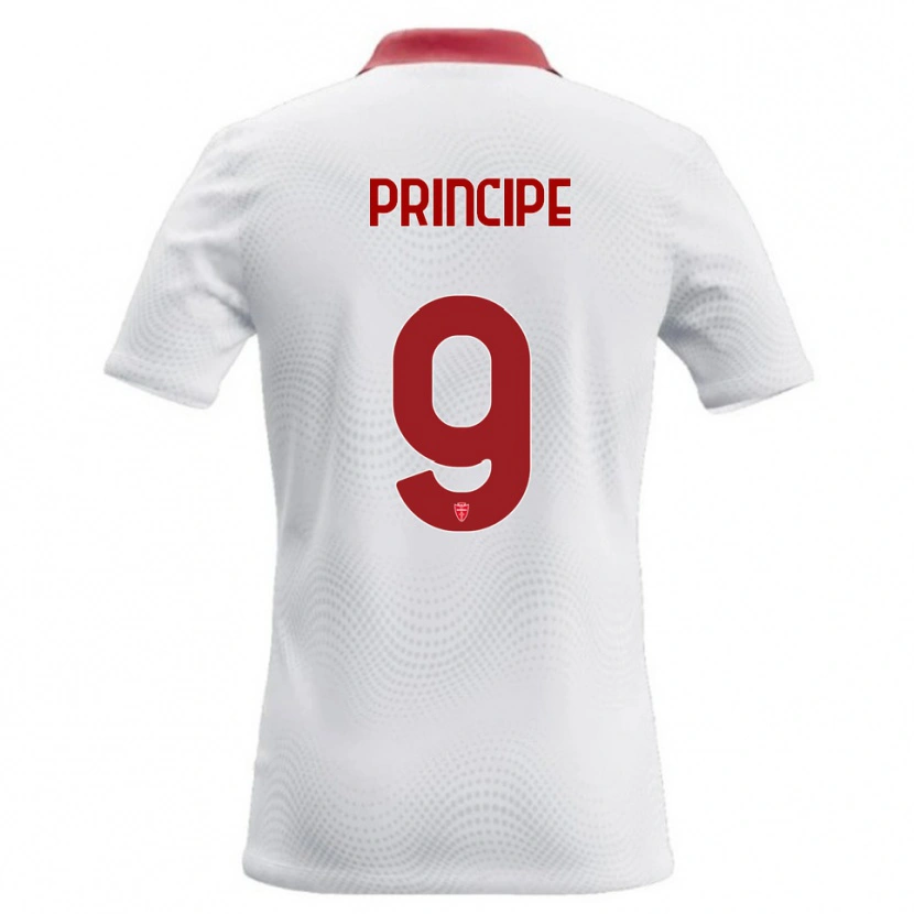 Danxen Enfant Maillot Tommaso Principe #9 Blanc Rouge Tenues Extérieur 2026/27 T-Shirt