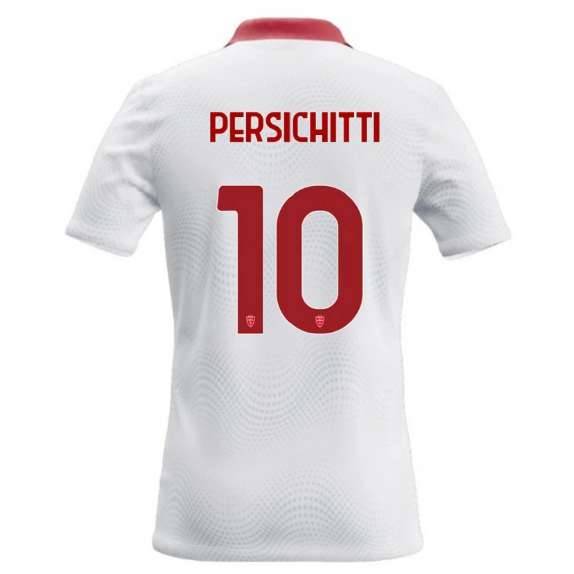 Danxen Enfant Maillot Matteo Persichitti #10 Blanc Rouge Tenues Extérieur 2026/27 T-Shirt