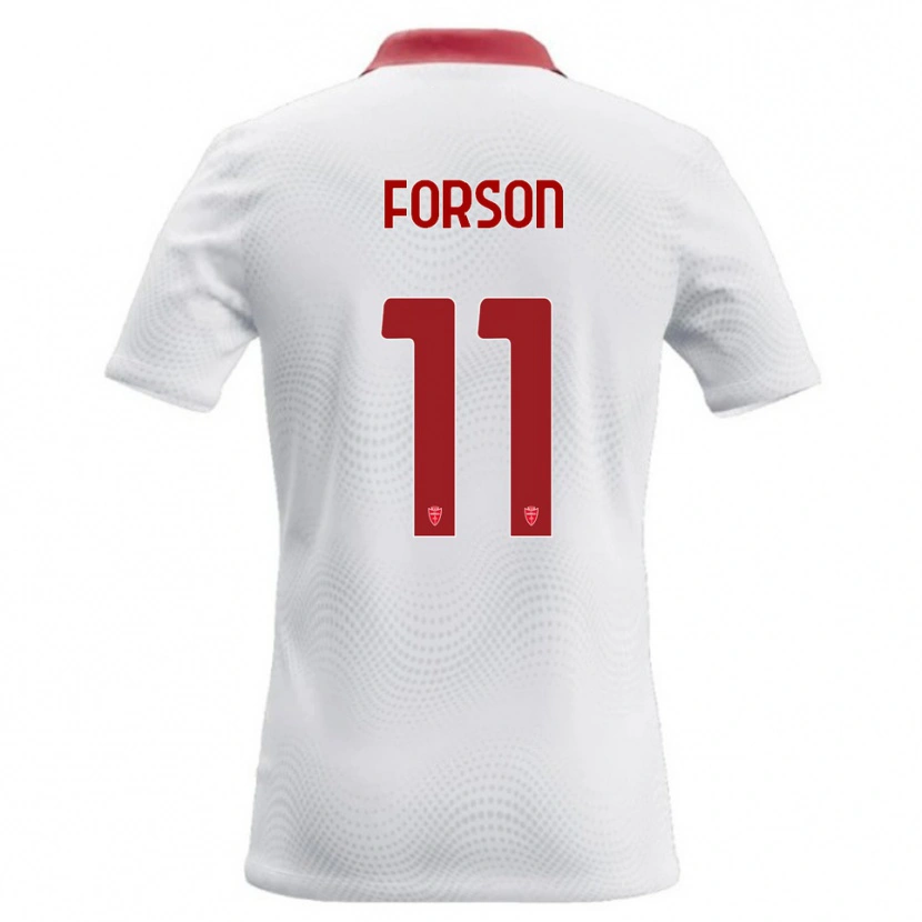 Danxen Enfant Maillot Omari Forson #11 Blanc Rouge Tenues Extérieur 2026/27 T-Shirt