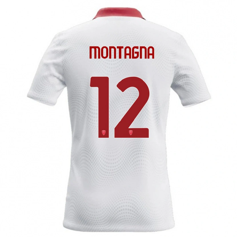 Danxen Enfant Maillot Jacopo Montagna #12 Blanc Rouge Tenues Extérieur 2026/27 T-Shirt