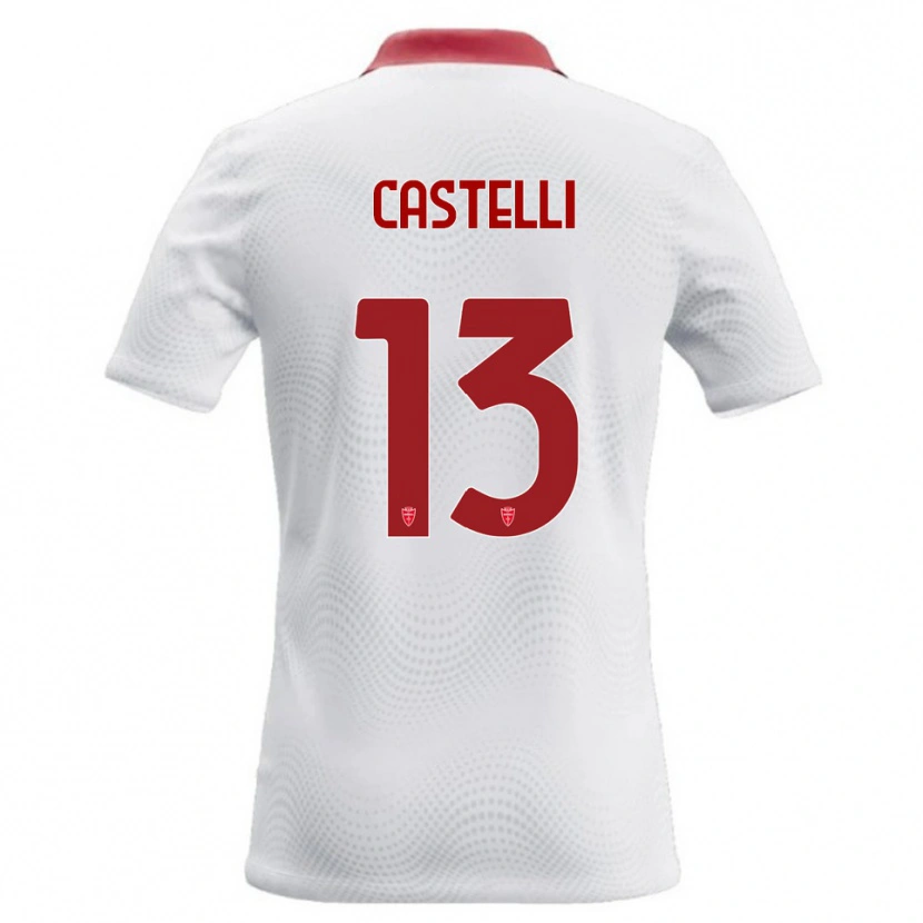 Danxen Enfant Maillot Davide Castelli #13 Blanc Rouge Tenues Extérieur 2026/27 T-Shirt