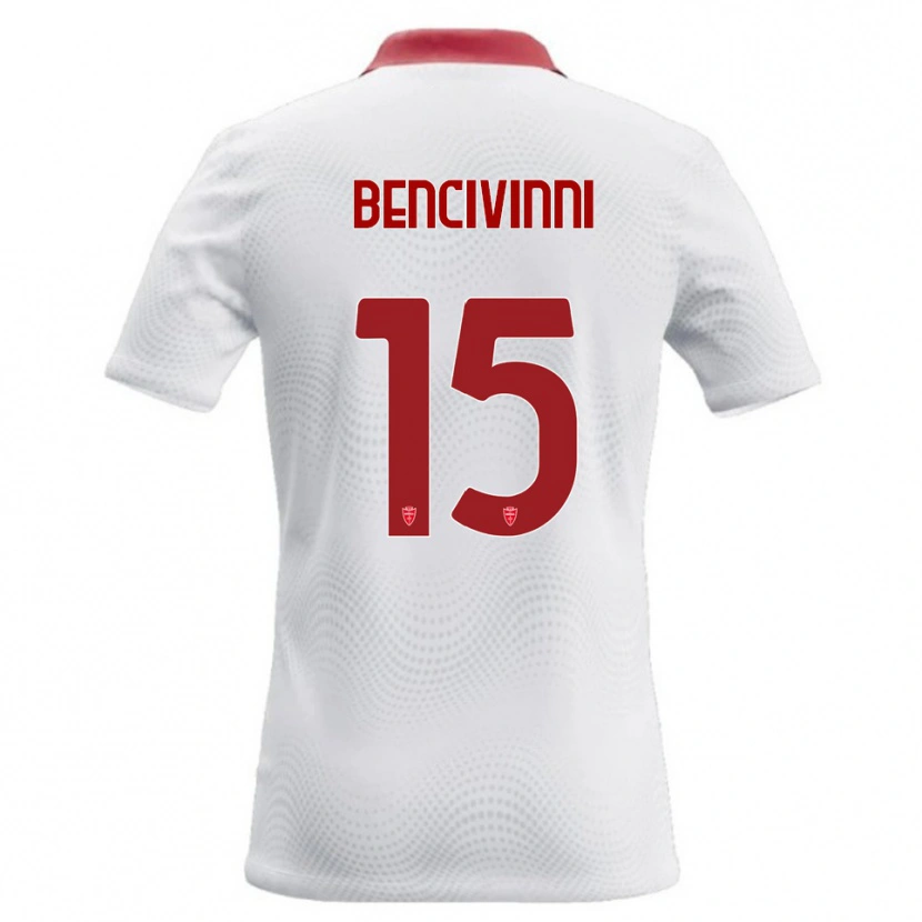 Danxen Enfant Maillot Boris Bencivinni #15 Blanc Rouge Tenues Extérieur 2026/27 T-Shirt